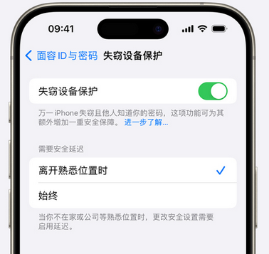 裕安苹果手机维修分享iOS17'失窃设备保护'功能是什么？ 