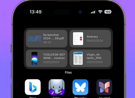 裕安苹果屏幕维修分享iPhone主屏幕快速访问最近的文件 